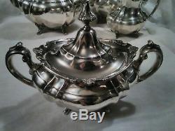 5 Piece Reed And Barton Sterling Hampton Court Coffe And Tea Set