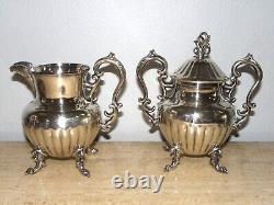 5 pc Birmingham Silver on Copper Coffee Teapot set + tray Intricate Design BIM24