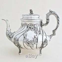 5pc Antique French Sterling Silver Tea Coffee Service Set by Veyrat & Christofle
