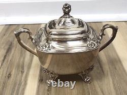 5pc Daffodil Pattern 1847 Rogers Bros Silver Plate Tea & Coffee Service Set