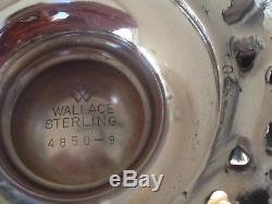 6 Pc Clean Heavy Wallace Grande Baroque Sterling Coffee / Tea Set Matching Tray