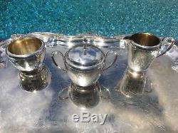 6 Pc Heavy Reed & Barton Sterling Silver Style Coffee / Tea Set Great Condition