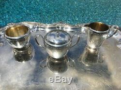 6 Pc Museum Quality Reed Barton Town & Country Sterling Coffee / Tea Set + Tray
