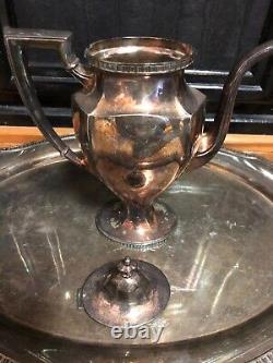 6 Piece Gorham Tea Set Y101 withWaiter Tray Tea Pot Coffee Pot Waste Bowl Art Deco