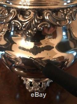 6 Piece Wallace Grande Baroque Sterling Silver Tea Set W Silver Plate Tray