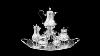 6pc Antique French 950 Sterling Silver Tea Set Bb With Christofle Tray