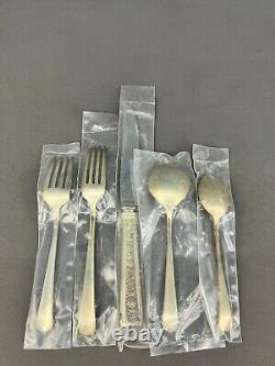 8 Pc NOS Watson WINDSOR ROSE Sterling Silver 5 pc Place Set + 3 Teaspoons MINT