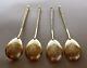 875 Silver Gold Plated Tea Spoons Set Of 4 Vintage Russian Ussr 61,4 Gr