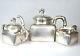 932 Grs Antique Chinese China Export Solid Silver Tea Set Pot Bowl Creamer 1880