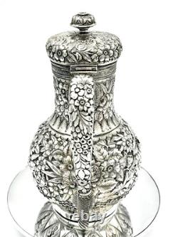 A Fine Persian-inspired Tiffany & Co. Sterling Silver Repousse Tea Set c. 1875