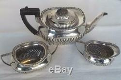 A Stunning Antique Solid Silver Three Piece Victorian Tea Set Sheffield 1897