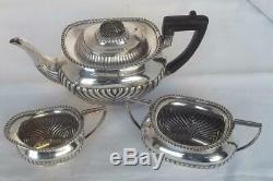 A Stunning Antique Solid Silver Three Piece Victorian Tea Set Sheffield 1897