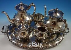A. Torres Vega Mexican Sterling Silver Tea Set 5pc with Tray (#1701)
