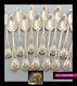 Antique 1840s French Sterling/solid Silver/vermeil 18k Gold Tea Spoons Set 12pc