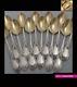Antique 1900s French Sterling/solid Silver & Vermeil Coffee/tea Spoons Set 12pc