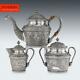 Antique 20thc Indian Karachi-cutch Solid Silver Tea Set, J Manikrai C. 1900