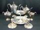 Antique Deco Paisley Chased Ornate Wilcox Sp Co. 8 Pc Tea Coffee Set Candlestick