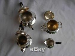ANTIQUE FRENCH STERLING SILVER COFFEE, TEA SET, LOUIS XV STYLE, LATE 19th CENTURY