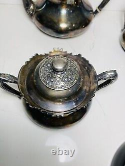 ANTIQUE Rare REED & BARTON 3515 #5 Tea Set Coffee Symbol Of Shield With Eagle
