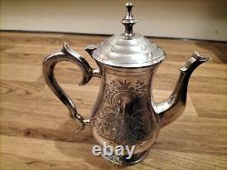 ANTIQUE VICTORIAN 4 Piece EPNS Silver Plated Tea & Coffee Set EXCELLENT HEAVY