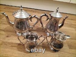 ANTIQUE VICTORIAN 4 Piece EPNS Silver Plated Tea & Coffee Set EXCELLENT HEAVY