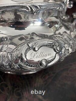 ANTIQUE WILCOX SILVER PLATE CO. QUADRUPLE REPOUSSÈ 5 Pcs. TEA & COFFEE SET 1893