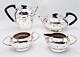 Art Deco Space Age Silver Plated Four-piece Tea Set C1950 Star Pattern