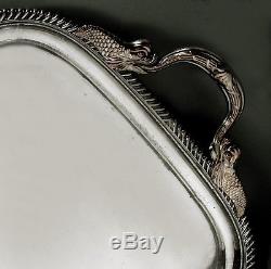 American Silver Tea Set Tray WHIPPET & SHIELD COAT ARMS 28