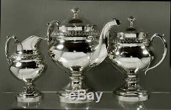 American Silver Tea Set c1850 Jones Ball & Black