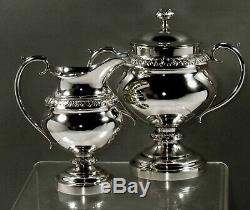 American Silver Tea Set c1850 Jones Ball & Black