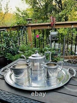 Antique 1854-1879 Reed And Barton 2845 Silver Plate Tea Set Teapot