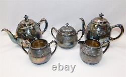 Antique 1880 Aesthetic Victorian Reed & Barton GILT Silverplate Tea Set 3153