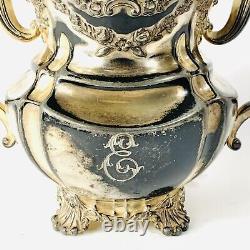 Antique 1912 Wilcox Silver Plated Tea Set E MonogrammedFormer NJ Gov 5 Pcs