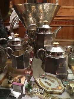 Antique 19th Century Solid Silver Russian Imperial Four Piece Tea Set, Date-1862