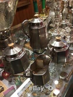 Antique 19th Century Solid Silver Russian Imperial Four Piece Tea Set, Date-1862