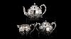 Antique 19thc Chinese Export Solid Silver 3 Piece Tea Set C 1890