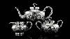 Antique 19thc Chinese Export Solid Silver Dragon Tea Set Wang Hing C 1890