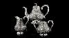 Antique 19thc Chinese Export Solid Silver Tea Set Hoaching Canton C 1860