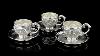 Antique 19thc Chinese Solid Silver Three Tea Cups U0026 Saucers Nam Hing C 1890 2