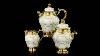 Antique 19thc French Solid Silver Gilt Porcelain Tea Set Canaux Cie C 1900