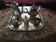 Antique 5pc Leonard Silver Plated Tea Set With Tray