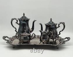 Antique 5pc Leonard Silver Plated Tea set with Tray