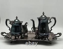 Antique 5pc Leonard Silver Plated Tea set with Tray