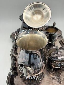 Antique 5pc Leonard Silver Plated Tea set with Tray