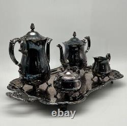 Antique 5pc Leonard Silver Plated Tea set with Tray