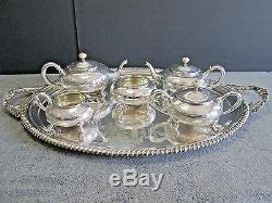 Antique American Southern Sterling Silver Tea Coffee Set + Tray