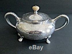 Antique American Southern Sterling Silver Tea Coffee Set + Tray