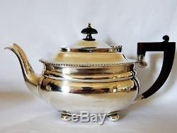Antique Art Deco 1937 Sterling Silver Teaset Tea Set Teapot Pot Sugar Milk
