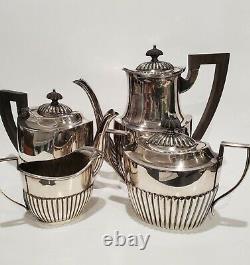 Antique Art Deco Meriden B. Company / Warwick Silverplate 4-Piece Tea Coffee Set