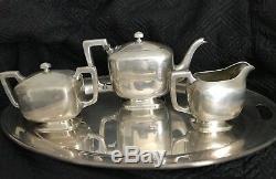 Antique Art Deco Tea Set Wm Wise & Son Sterling Silver No Monogram